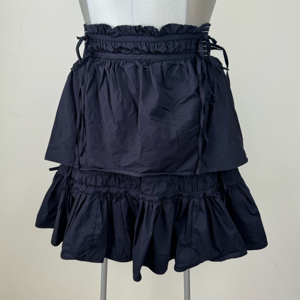 Peter Pilotto Navy Blue Skirt Size US 4 adjus strings detail